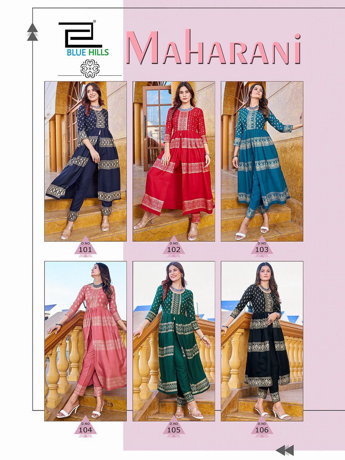 Maharani By Blue Hills Long Printed Kurtis Catalog
